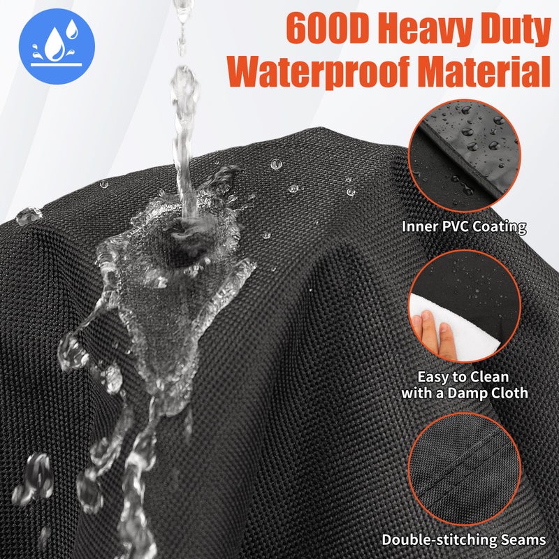 iCOVER Grill Cover 58 inch, BBQ Grill Cover for Outdoor Grill, 600D Heavy Duty Waterproof BBQ Cover, Anti-UV and Rip-Proof Barbecue Cover, Gas Grill Cover for Weber, Char-Broil, Nexgrill, etc - Image 5
